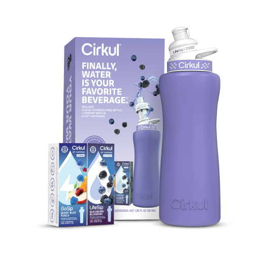 32oz. Matte Periwinkle Stainless Steel Bottle Starter Kit J5